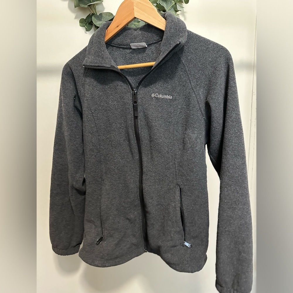 Columbia Women’s Gray Fleece Zip Up Collared Jacket size small